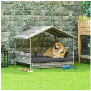 PawHut Hundehütte 69 x 98 x 70 cm Stahl Grau