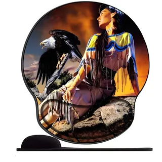 Gel Mauspad ergonomische Handgelenkauflage Vintage American Indian Girl 190 Office Komfort Mousepad Handgelenkpolster Handauflage Gelkissen Gelpolster für Computer Laptop Notebook