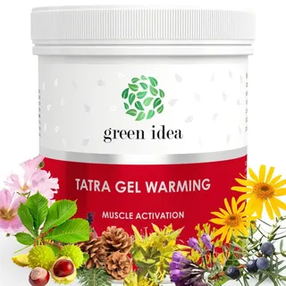 Green idea Wärmegel mit Arnika, Kampfer und Latschenkiefer, 250 ml | Wärmendes Kräuter-Massagegel für Rücken, Nacken, Schultern und Beine – ideal vor Sport und körperlicher Belastung