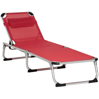 Outsunny Sonnenliege 170 x 60 x 76 cm Rot