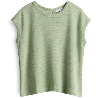 OPUS Damen Top | strukturiertes Jerseytop SPUNKI in Crochet Optik Green Glow, 44 - 44