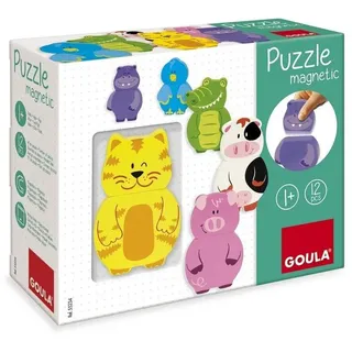 JUMBO Spiele Magnetisches Holzpuzzle Tiere 55234