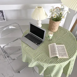 Schreibtischtischdecke Aus Baumwolle Und Leinen, Staubdicht, Grün, 150 X 150 Cm – Dekoration Für Homeoffice Oder Studentenwohnheim