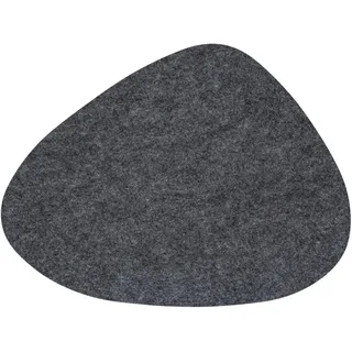 Designer Tischset Grau aus Filz - Oval | 40x34 cm I Hitzebeständig I 8er Platzset mit Untersetzer, Tischsets, Platzdeckchen I Tischdeko Winter/Sommer