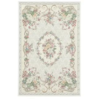THEKO Flomi Floral Kurzflorteppich 60 x 90 cm beige
