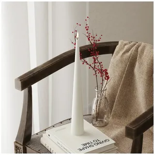 Deluxe Homeart Kegelkerze LED 5 cm 38 cm weiß