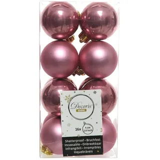 Weihnachtskugeln Kunststoff 4cm x 16 Stück Christbaumkugeln bruchsicher samtpink