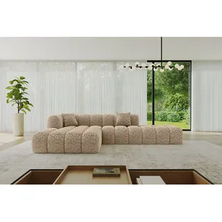altdecor Eckcouch Samt 6-Sitzer Braun