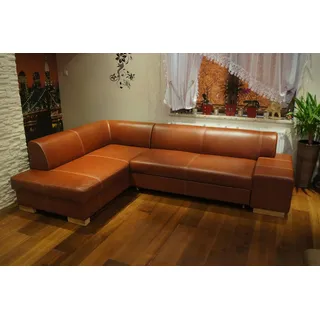 Echtleder Ecksofa 275 x 185 Sofa Couch mit Bettfunktion Echt Leder Eck Couch
