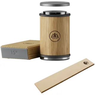 HORL® 3 Eiche Rollschleifer Set mit Abziehleder aus pflanzlich gegerbtem Rindsle...