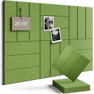 Diwzbyn Pinnwand 12 Stück Filz Pinnwand Memoboard Selbstklebend grün