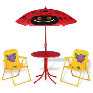 DEUBA Spielwerk Kindersitzgruppe Garten mit Sonnenschirm höhenverstellbar 2x