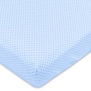 Pepi Spannbettlaken 60x120 Baby mit Gummi Dots Blue Kinder Bettlaken Baumwolle 100% für Babybett - Spannbetttücher für Baby - Anti allergisch Betttuch Baby Laken - Spannbettlaken Kinderbett