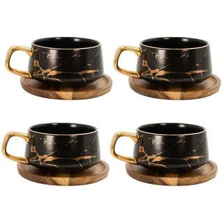 Intirilife Teetasse 0,2 l Schwarz 4 St.