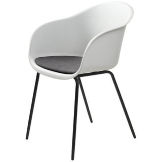 möbelando Stuhl TOPLEY (2er-Set), aus Metall/Kunststoff in Weiß mit Absetzungen in grau/schwarz weiß