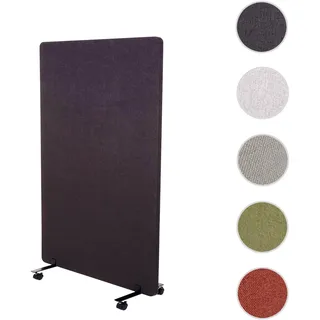 Akustik-Trennwand HWC-G77, Büro-Sichtschutz Raumteiler Pinnwand, doppelwandig rollbar Stoff/Textil ~ 127x80cm braun-grau