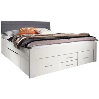 RAUCH ORANGE Scala - Futonbett (Polster-Kopfteil,6 Schubkästen, Alpinweiß, 160x200cm)