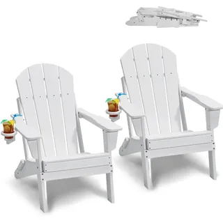 Vevor Adirondack-Stuhl Gartenstuhl 2er-Set klappbar 0 x 0 x 0 cm Weiß