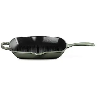 Le Creuset Grillpfanne SIGNATURE dunkelgrün, Pfanne + Kochtopf, Grün