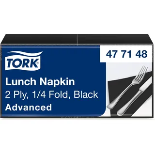 TORK Lunchserviette Schwarz 33 cm / 33 cm, 10 200 Serviett...