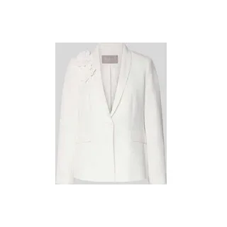 Regular Fit Blazer mit floralen Applikationen, Ecru, 44