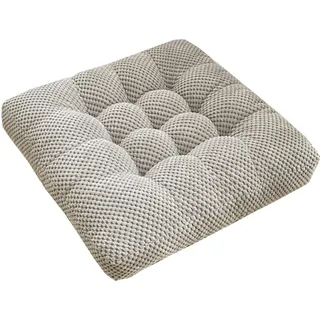 JORTUIO 1/2/4er-Set Sitzkissen Stuhlkissen 45x45 cm für Indoor und Outdoor Sitzpolster - Dicke 6-8CM -Stuhl Steppkissen/Bodenkissen(Hellgrau,45x45cm 1PC)