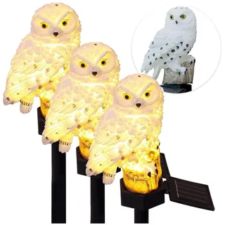 casativo LED Gartenleuchte Eule 125,0 cm 3er Set weiß