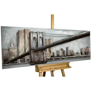 Kunstloft Metallbild, Blau, Grau, Metall, 9.6x44 cm, Bilder und Zubehör, Wandbilder, Metallbilder