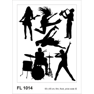 Sanders & Sanders Wandtattoo Rock'N'Roll Schwarz 65 x 85 cm 600297