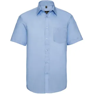 Russell Collection Klassisches bügelfreies Hemd Kurzarm, bright sky, 4XL