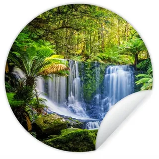 MuchoWow Wandsticker Dschungel - Wasserfall - Australien - Pflanzen - Natur (1 St), Wanddeko Wohnzimmer Schlafzimmer Wandverkleidung, 50x50 cm bunt 50 cm x 50 cm x 0.1 cm