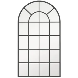 HOMCOM Wandspiegel Badspiegel, Bogenfenster-Spiegel (Fensteroptik, 1-St., Dekospiegel), Mit mehrschichtigem Design schwarz