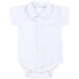TupTam Baby Body mit Kragen, Weiß, 80 | Baby-Body für Jungen aus weicher Baumwolle mit Kragen, OEKO-TEX Standard 100, angenehm zu tragen und praktisch im Alltag - 6 Monate