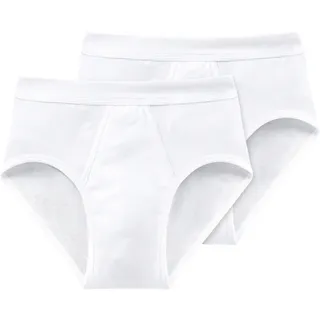 SCHIESSER Essentials white sports briefs with a fly L 2er Pack