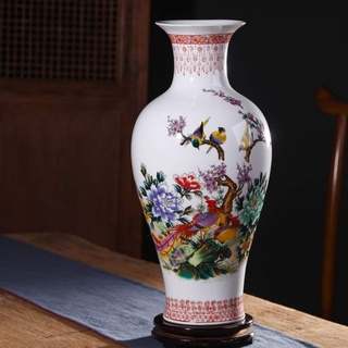 Chinesische Keramik-vase mit ständer Weiß Große Chinesische vase Porzellan Blumenvase Chinesisch Antike Keramik-vasen Traditionellen Dekorative Vase-B D18cmxH49cm