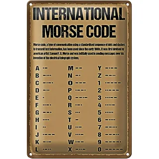 Vintage Morse Code Poster | Lernposter für Morsealphabet | Ideal für Dekoration und Bildung | Retro-Design | 20 cm x 30 cm