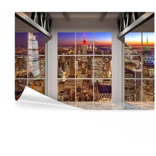 decomonkey Fototapete New York 250x175 cm XL Design Tapete Fototapeten Vlies Tapeten Vliestapete Wandtapete moderne Wandbild Wand Schlafzimmer Wohnzimmer Stadt City Manhattan Skyline