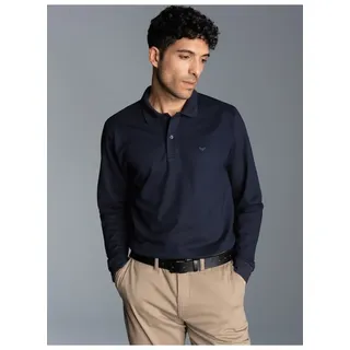 TRIGEMA Langarm Poloshirt Blau L