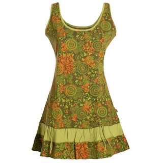 Vishes Tunikakleid Vishes - Damen Lagen-Look Jersey-Tunika Sommerkleid Träger-Kleid Elfen, Hippie, Ethno Style grün 40