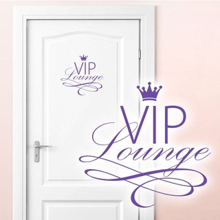 Grandora Wandtattoo VIP Lounge I Lavendel (BxH) 19 x 18 cm I WC Badezimmer Toilette selbstklebend Türaufkleber Aufkleber Wandaufkleber Wandsticker W5373