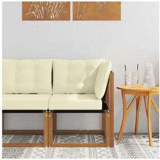 vidaXL Outdoor Ecksofa Massivholz Akazie/Textilene Natur