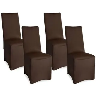 Beautissu Stuhlhusse Leona Braun 45 x 90 cm 4er Set