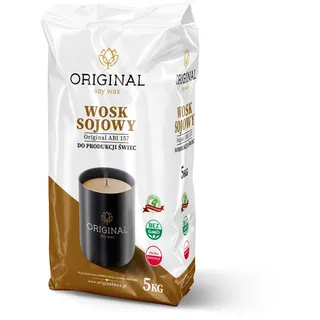 Original Soy Wax Soja Wachs 5kg, Vegan Sojawachs für Kerzen - Kerzenwachs zum Gießen - Wachsplättchen - Gießkerzen - Duftkerzen - Candle Wax