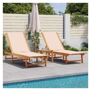 vidaXL Sonnenliege 129 x 69 x 98 cm Beige
