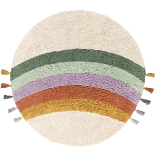 Rainbow Teppich - Naturweiß / Mehrfarbig  Ø 100
