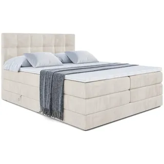 altdecor Boxspringbett MARCE KING - 180x200 - H3/H4 - Ecru,