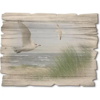 ARTland Artland, Nordseestrand mit Möwen J5QH (40 x 30 cm)