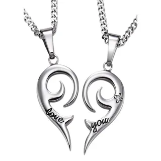 FIRETTI Multipack Schmuck Geschenk Halsketten LIEBE Silber/Edelstahl