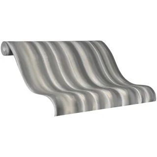 Vliestapete GLÖÖCKLER, silber (schwarz, silber), B:0,7m L:10,05m, Vlies, Tapeten, moderne Tapete für Wohnzimmer Schlafzimmer Küche