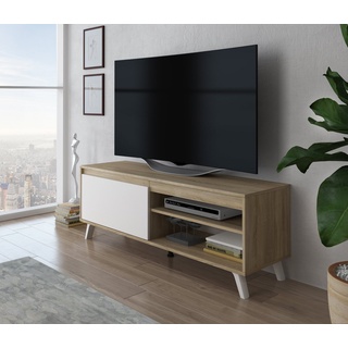Furnix TV-Schrank DARSI Lowboard Fernsehschrank Kommode 100 oder 140 cm breit Wahl skandinavisches Design braun 140 cm